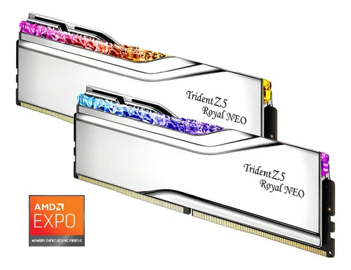 Memória DDR5 EXPO AMD 32GB 6000MHz CL26 G.Skill Trident Z5 Royal Neo RGB (2x16GB)