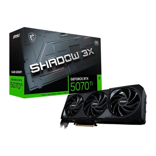 Placa de Video MSI GeForce RTX 5070 Ti Shadow 3X OC, 16GB, GDDR7, 256-bit, G507T-16S3C