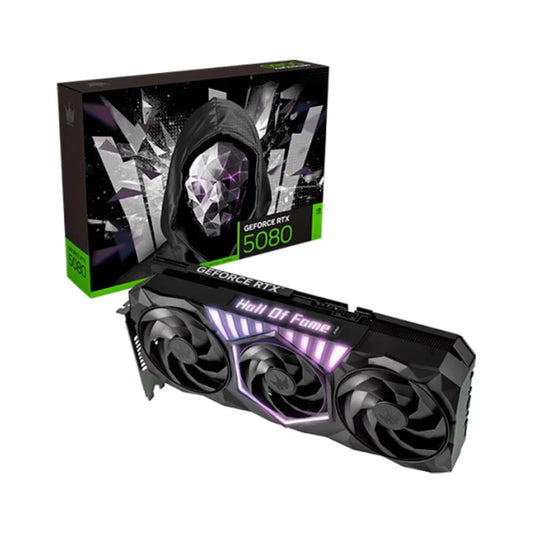 Placa de Vídeo Galax GeForce RTX 5080 HOF Gaming Black NVIDIA Geforce, 16GB, GDDR7, 256-bit, Triple Fan, Ray Tracing, DLSS 4 - 527200-0771