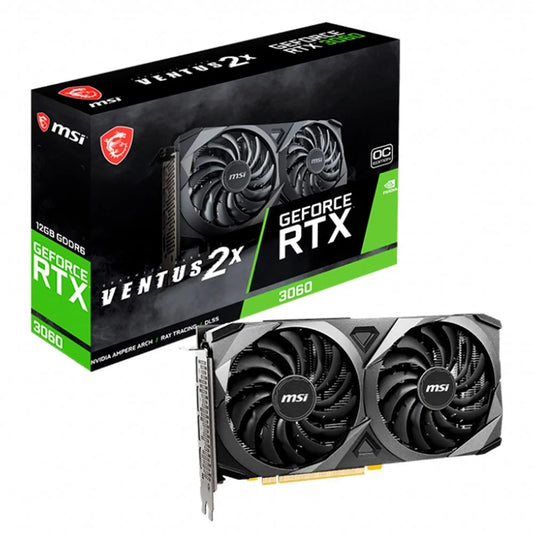 Placa de Vídeo RTX 3060 Ventus 2X 12G OC MSI GeForce, 12GB GDDR6, 15 Gbps, Ray Tracing